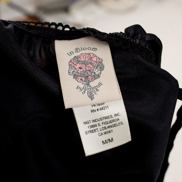 Neiman Marcus M Sexy Satin Chemise Babydoll Black - Picture 7 of 9